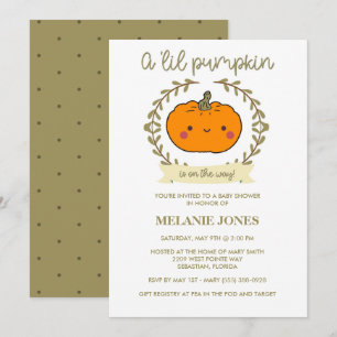 Invitation 'Lil Citrouille Automne Halloween Baby shower Invi