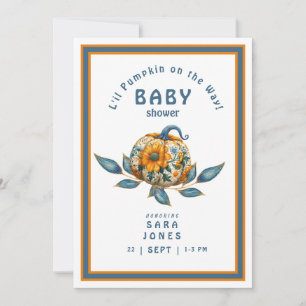 Invitation L'il Citrouille sur le chemin Baby shower d'automn
