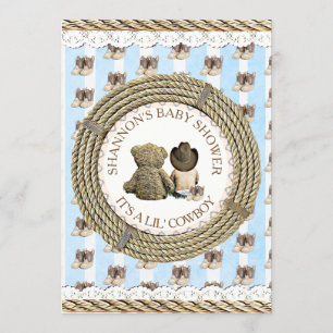 Invitation Lil' Cowboy Pays et Baby shower de l'Ouest