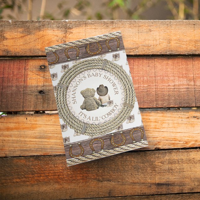 Invitation Lil' Cowboy Rustic Country et Western Baby shower (Créateur téléchargé)
