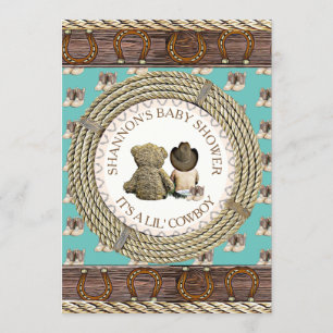 Invitation Lil' Cowboy Rustic Country et Western Baby shower