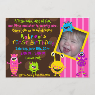 Invitation Lil Monsters Premier Anniversaire.