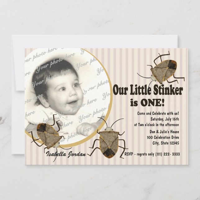 Invitation Lil Stinker 1er anniversaire (Devant)