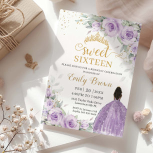 Invitation Lila Lavande Violet Floral Sweet Seize 16