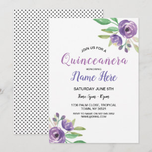 Invitation Lilac à la fête d'anniversaire de Quinc
