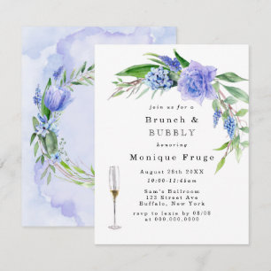 Invitation Lilac Blue Hyacinth Peony Brunch & Bubbly Invitati