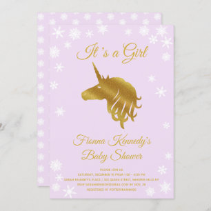 Invitation Lilac C'est un Baby shower d'hiver de fille Unicor