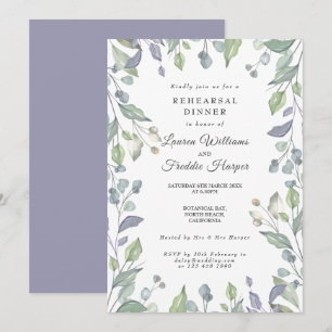Invitation Lilac Country Aquarelle Floral Rehearer Dîner