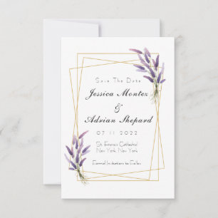 Invitation Lilac et or sauvent les dates