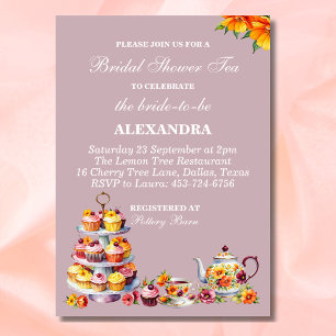 Invitation Lilac Fête des mariées de thés Whimsical Floral