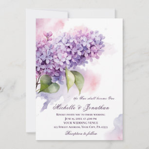 Invitation Lilac Fleur Bible chrétienne Verse Mariage