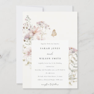 Invitation Lilac Fleur sauvage Fern Botanique Aquarelle Maria