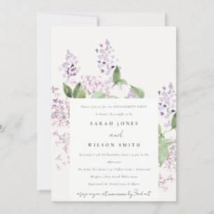 Invitation Lilac Floral Cottage Jardin Aquarelle Fiançailles