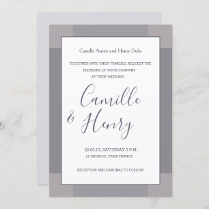 Invitation Lilac gris blanc brillant élégant mariage moderne