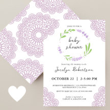 Lilac Lavender Vert Baby shower neutre genre