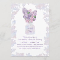 Lilac Mason Jar | Watercolor Floral fête d'anniver