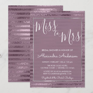 Invitation Lilac Metallic Foil Mlle à Mme Fête des mariées