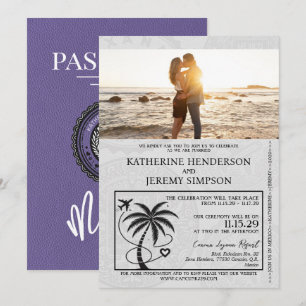 Invitation Lilac Mexique Mariage de passeport