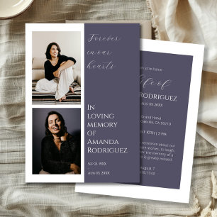 Invitation Lilac moderne en mémoire d'amour photo funéraire