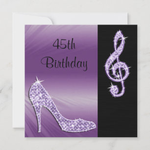 Invitation Lilac Stiletto & Treble Clé 45e Anniversaire