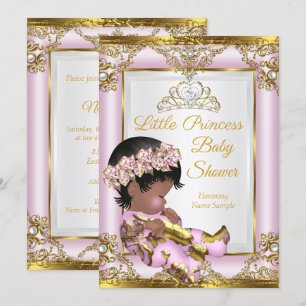 Invitation Lilas Rose Or Princesse Baby Shower Ethnique