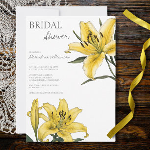 Invitation Lilies Jaunes Modernes Baby Shower Mariage 
