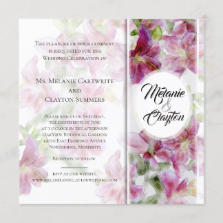 Invitation Lilies Stargazer Aquarelle