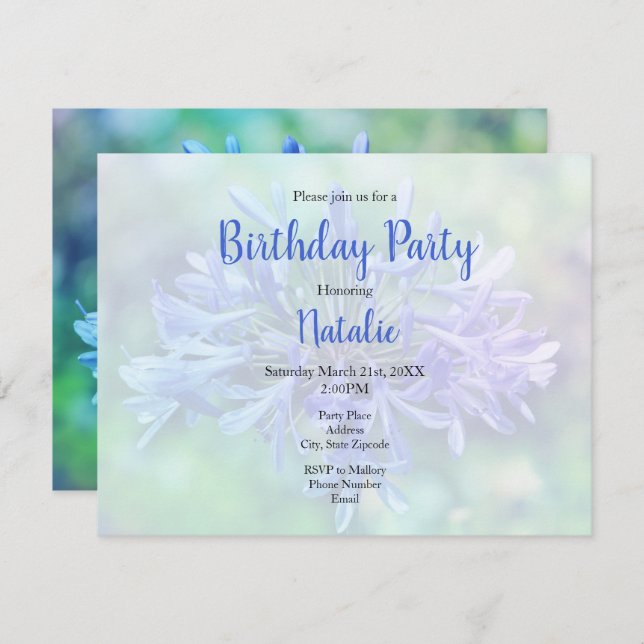 Invitation Lily du Nil (Devant / Derrière)