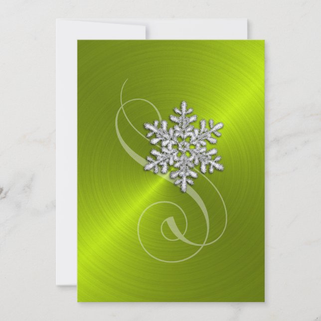 Invitation Lime Arrière - plan Crystal Snowflake (Devant)