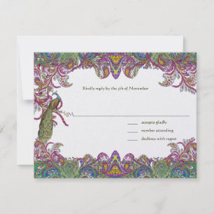 Invitation Lime Green et Raspberry Mariage damassé