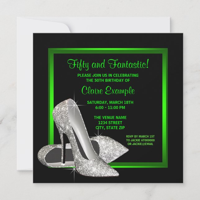 Invitation Lime Green High Heures Fête d'anniversaire (Devant)