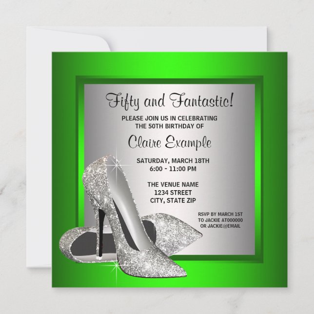 Invitation Lime Green High Heures Fête d'anniversaire (Devant)