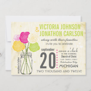 Invitation Lime Photo Ranunculus Rose ModernTypographie