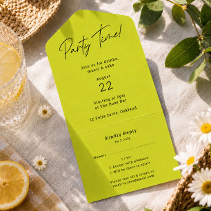 Invitation   Lime Summer Party Tear Off RSVP Card