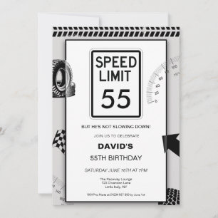 Invitation Limite de Vitesse 55 Ans 55e Anniversaire