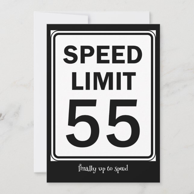 Invitation Limite de vitesse 55 Signet fête d'anniversaire (Devant)