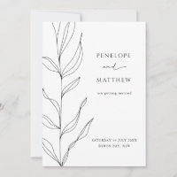 Line Art Feuilles de feuillage Enregistrer la date