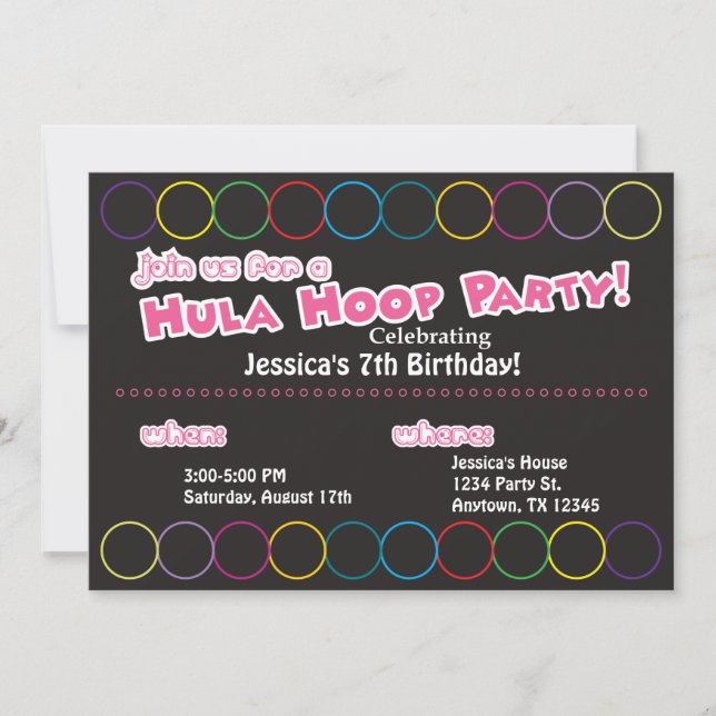 Invitation L'information de fête d'anniversaire de cercle de (Devant)