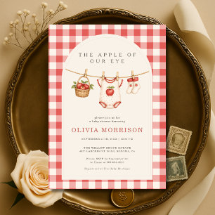 Invitation Linge de bébé Apple of Our Eye Baby Shower