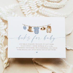 Invitation Linge de bébé bleu Little Cowboy Baby Shower