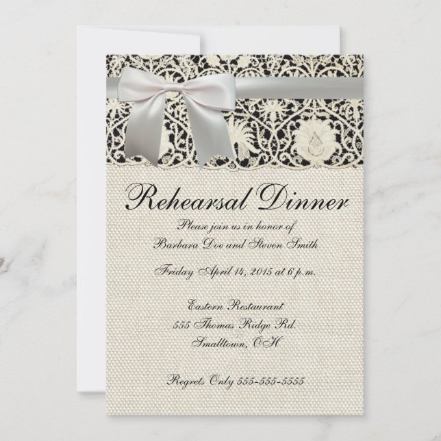 Invitation Linge de dentelle mariage blanc classique jolie (Devant)