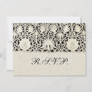 Invitation Linge de dentelle mariage blanc classique jolie