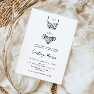 Invitation Linge de lingerie dessiné à la main minimaliste po