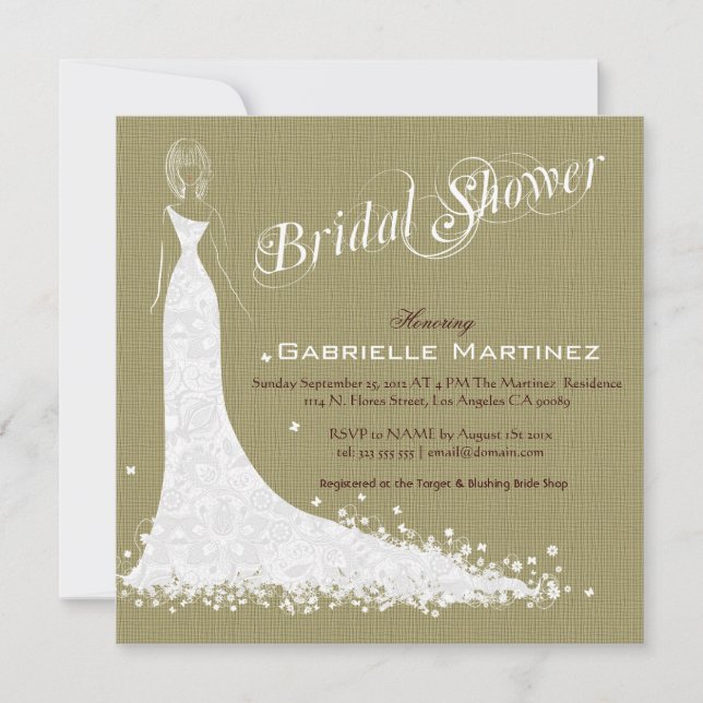 Invitation Linge de lit beige Burlap & Mariage blanc Invitati (Devant)