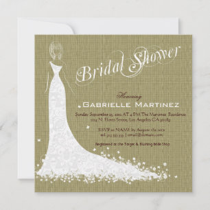 Invitation Linge de lit beige Burlap & Mariage blanc Invitati