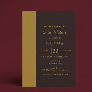 Invitation Linge de mariage minimaliste moderne à barre dorée