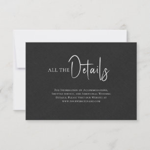 Invitation Linge noir Simple Script noir Détails du Mariage