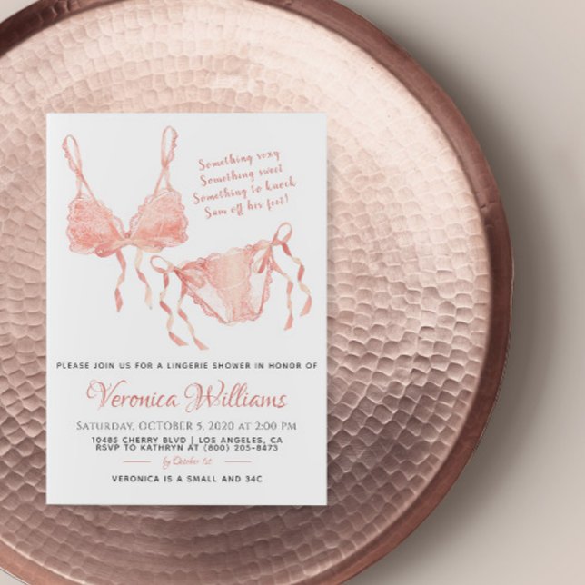 Invitation Lingerie Blush Bridal Shower (Créateur téléchargé)