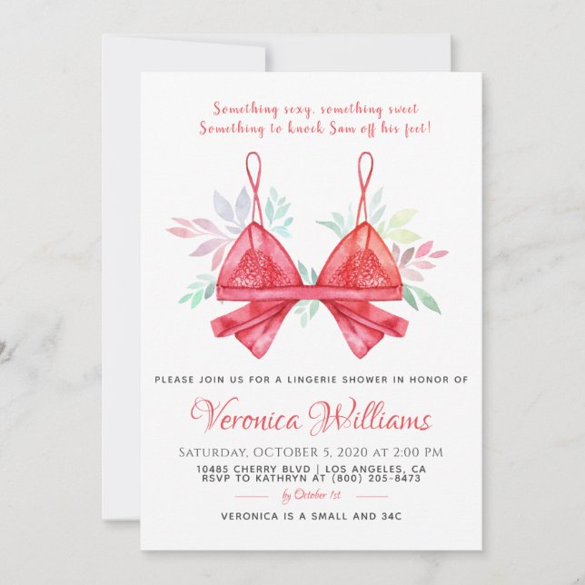 Invitation Lingerie Bridal Shower (Devant)