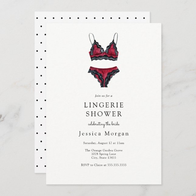 Invitation Lingerie Bridal Shower (Devant / Derrière)